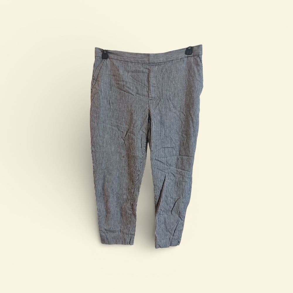 Banana Republic Black and Grey/Black Striped Pants Size 12P‎